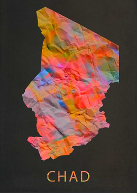 Chad Tie Dye Country Map