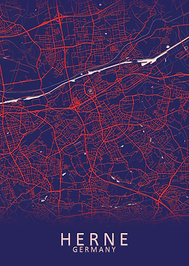 Herne Germany City Map