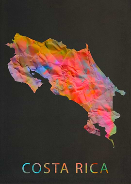 Costa Rica Tie Dye Map