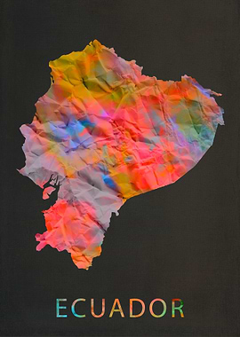 Ecuador Tie Dye Map
