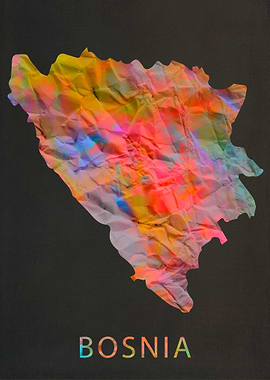 Bosnia Tie Dye Map