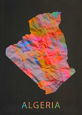 Algeria Map Tie Dye