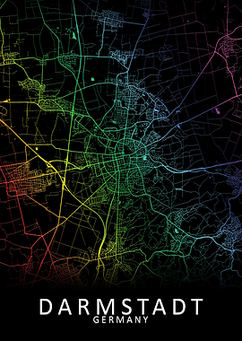 Darmstadt Germany City Map