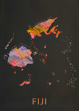 Fiji Tie Dye Map Country