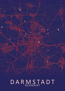 Darmstadt Germany City Map