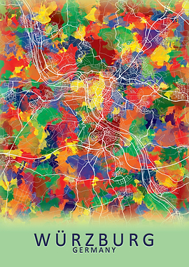 Wurzburg Germany City Map