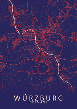 Wurzburg Germany City Map