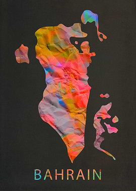 Bahrain Tie Dye Map