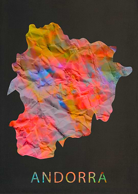 Andorra Map Tie Dye