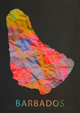 Barbados Tie Dye Map