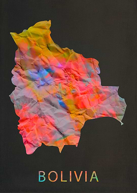 Bolivia Tie Dye Map