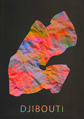 Djibouti Tie Dye Map