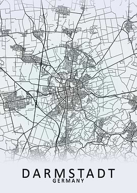 Darmstadt Germany City Map