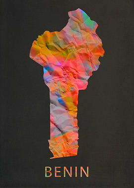 Benin Tie Dye Map Country