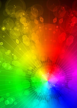 Colorful shiny light beams