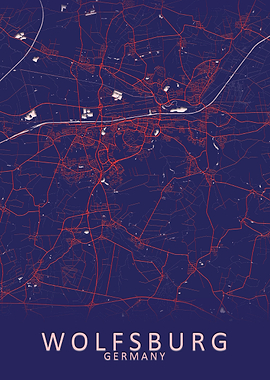 Wolfsburg Germany City Map