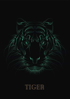 Tiger Head Art Deco