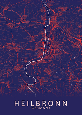 Heilbronn Germany City Map