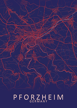 Pforzheim Germany City Map
