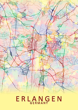 Erlangen Germany City Map