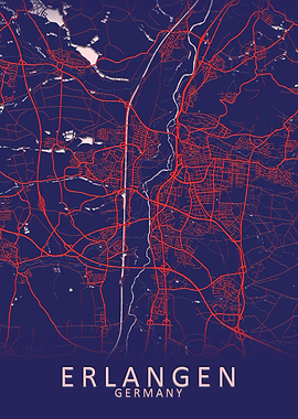 Erlangen Germany City Map