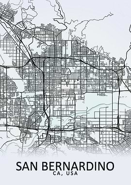 San Bernardino CA USA Map