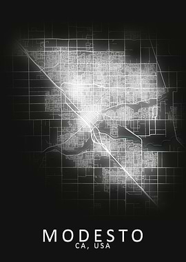 Modesto CA USA City Map