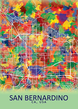 San Bernardino CA USA Map