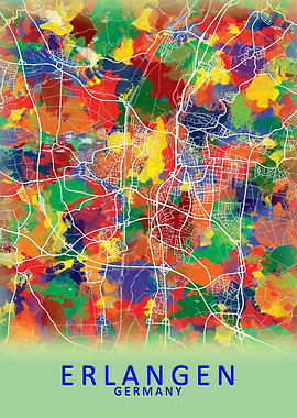 Erlangen Germany City Map
