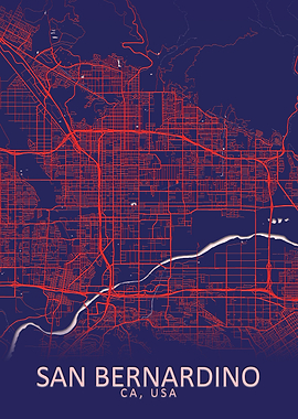 San Bernardino CA USA Map