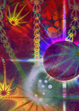 Pink Red Planet Fractal