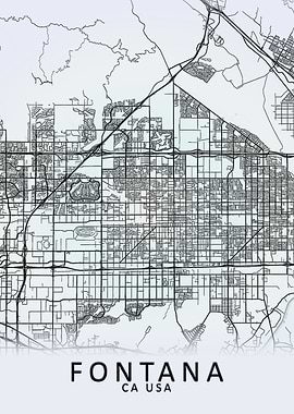 Fontana CA USA City Map