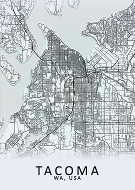 Tacoma WA USA City Map
