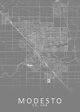 Modesto CA USA City Map