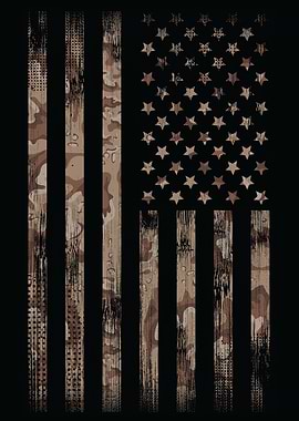 Vertical Desert Camo Flag