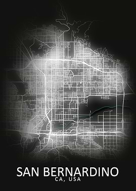 San Bernardino CA USA Map