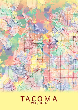 Tacoma WA USA City Map
