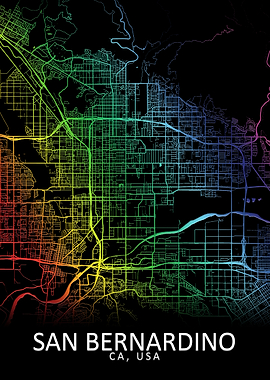 San Bernardino CA USA Map