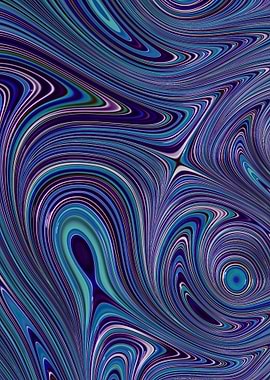Blue Fractal Swirl