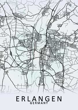 Erlangen Germany City Map