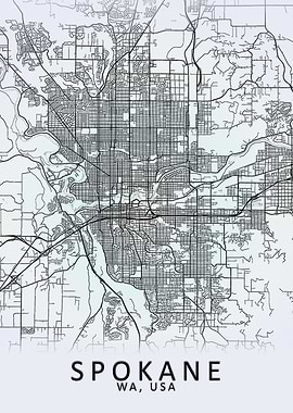 Spokane WA USA City Map