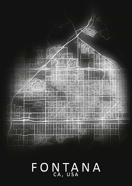 Fontana CA USA City Map