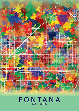Fontana CA USA City Map
