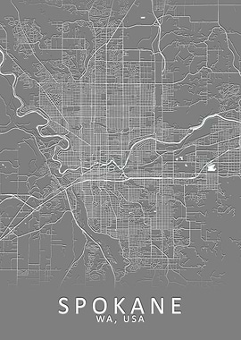 Spokane WA USA City Map