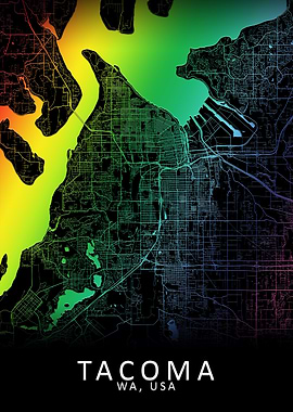 Tacoma WA USA City Map