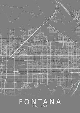 Fontana CA USA City Map