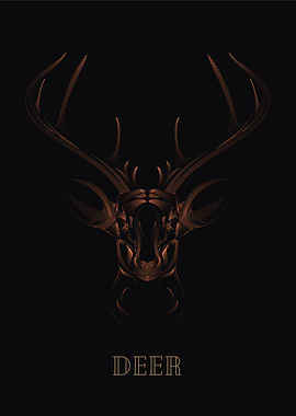 Deer Art Deco Dark