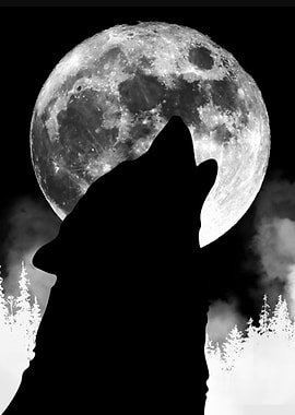 Wolf Moon Black and White