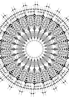 Futuristic white Mandala