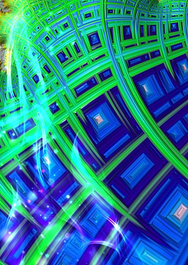 Green Blue Squares Fractal
